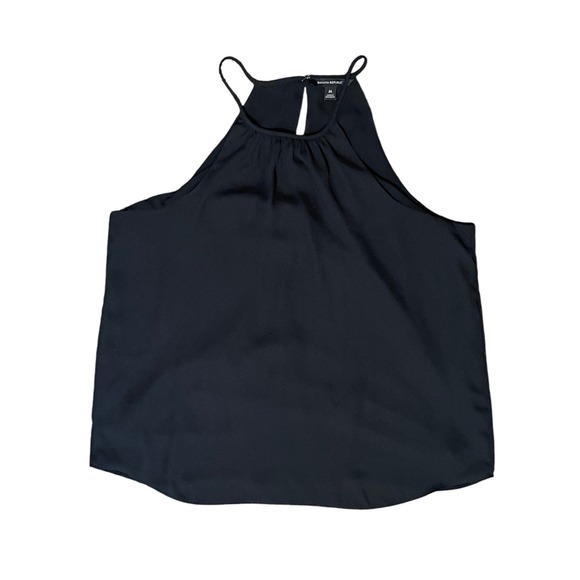Banana Republic Halter Cami Top Sleeveless‎ Blouse Keyhole Black Casual M - Picture 1 of 9